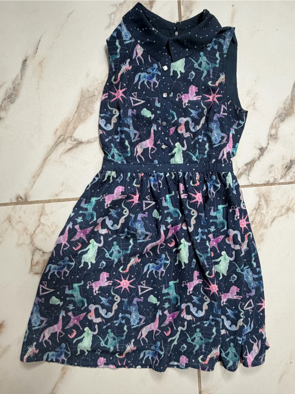 Modcloth Navy Celestial Print Dress